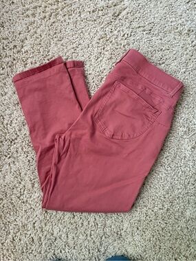 Democracy Rose-Pink Stretch Mid-Rise Trousers